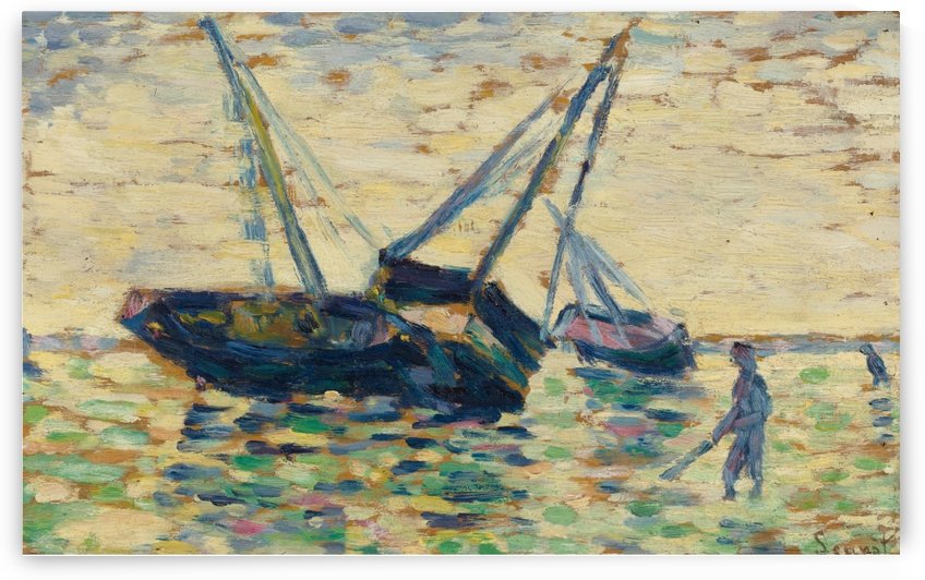 Three Boats at the Sea by Georges Seurat