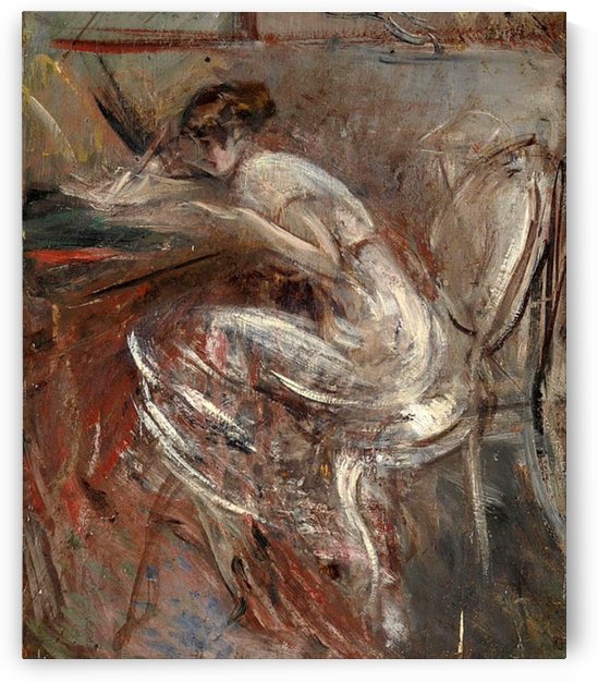 Study of Young Woman Writing by Giovanni Boldini