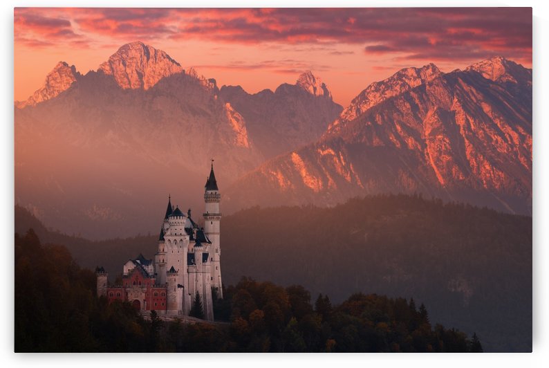 Red morning above the castle by 1x