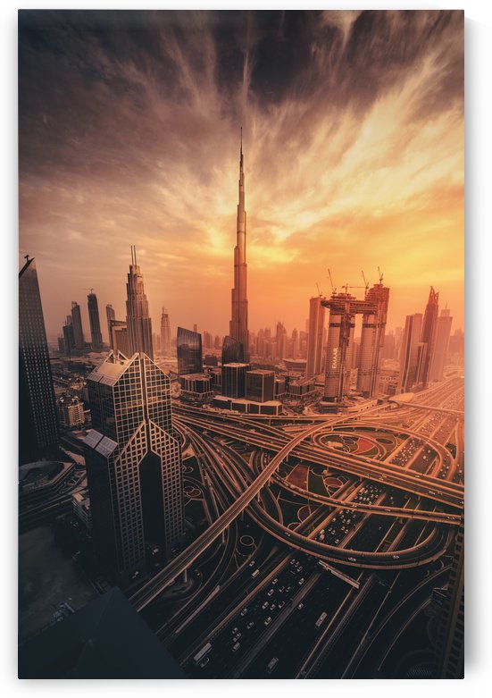 Dubai's Fiery sunset by 1x