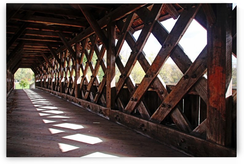 Wood Lattice Covered Bridge by Deb Oppermann