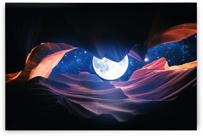 Grand Canyon with Space & Full Moon Collage I by ARTenyo art