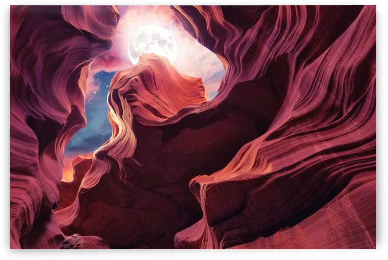 Grand Canyon with Space & Full Moon Collage II by ARTenyo art