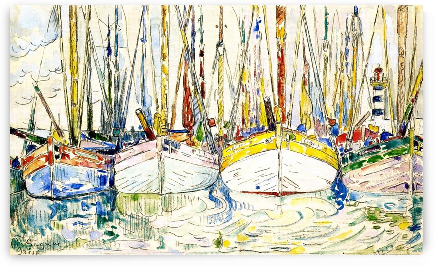 Three Boats by Paul Signac