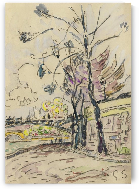 Paris, the Bridge of Arts, View to the Riverbank by Paul Signac