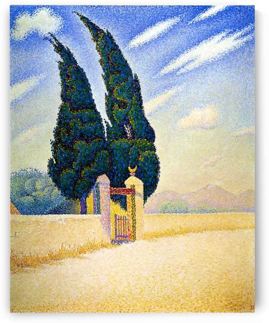 The Cypresses near the Seabank by Paul Signac