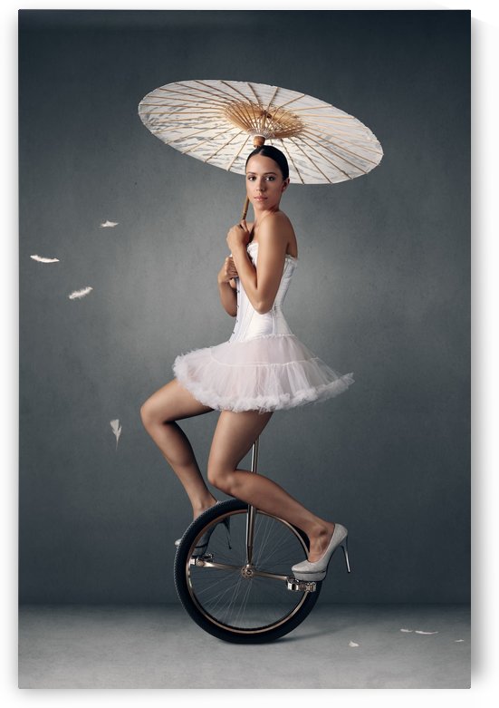 Lady on a unicycle by Johan Swanepoel