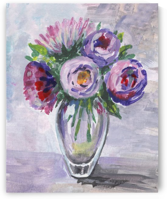 Impressionistic Flowers Purple Breeze  by Irina Sztukowski