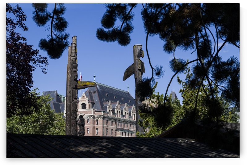Totem Poles in Thunderbird Park Victoria BC 14 by Bob Corson