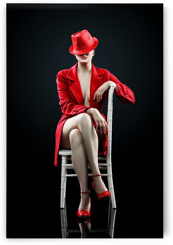 Woman in red by Johan Swanepoel