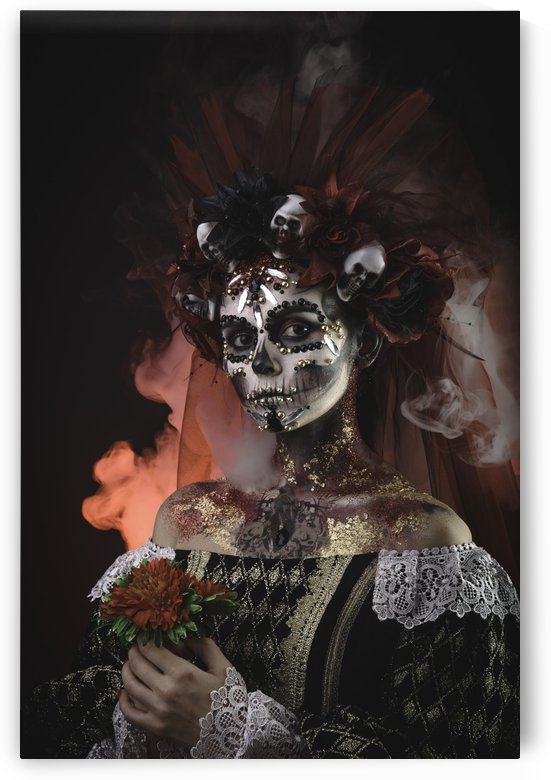 Young girl in the image of Santa Muerte by Faces Studio