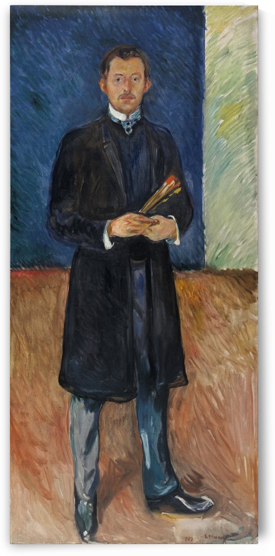 Self-Portrait with Brushes by Edvard Munch