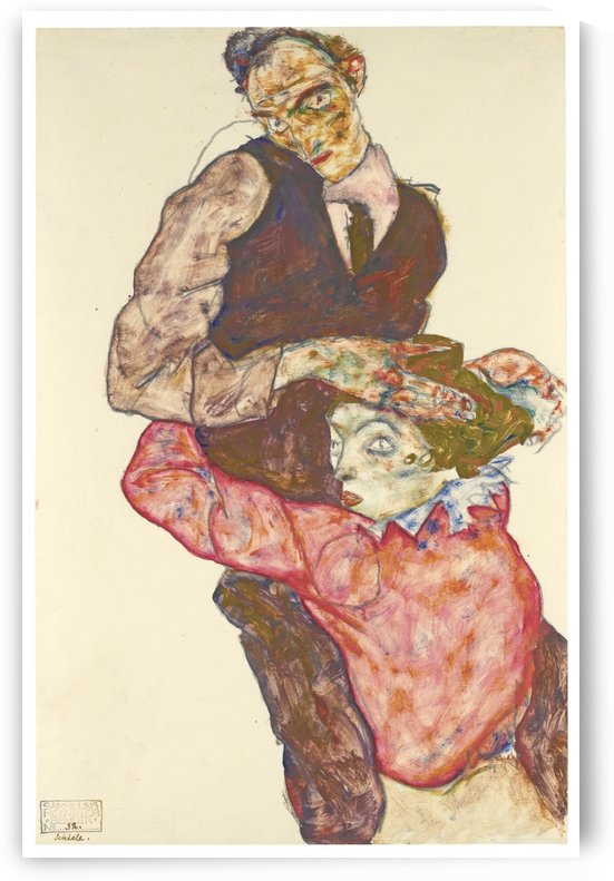 Lovers self-portrait by Egon Schiele