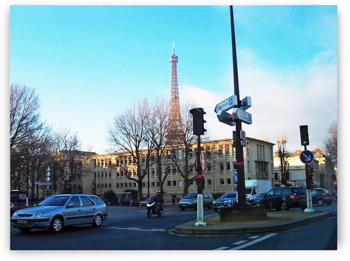 Streets Of Paris With Eiffel Tower by Deb Oppermann