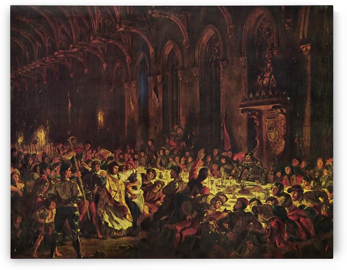 Ermordung des Bischofs von Luttich by Eugene Delacroix