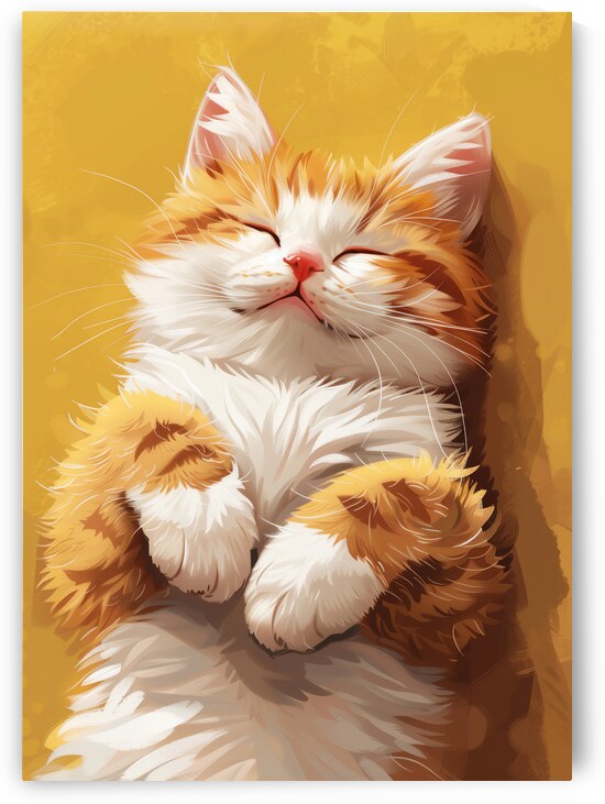 Ginger Cat Dreams Contemporary Vector Art by Anne Laure GOUPIL