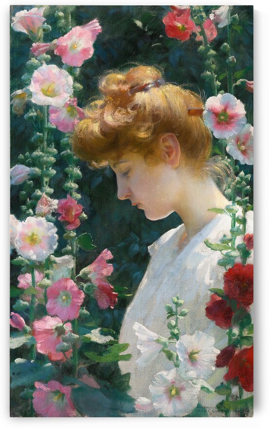 Charles Courtney Curran 1861 1942 Hollyhocks and Sunlight  1902  by TOPARTGALLERY