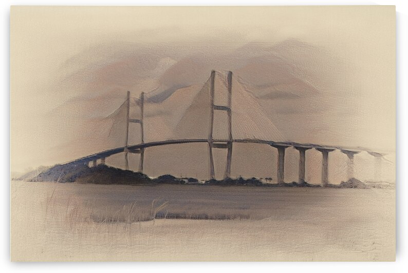 Sidney Lanier Bridge Digital Painting by Norma Brandsberg Photography
