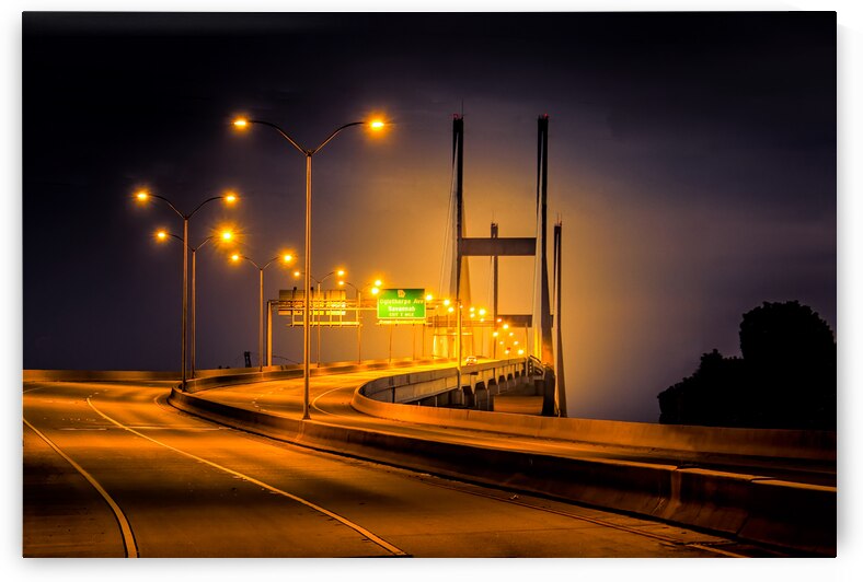 Savannah River Bridge at Night by Norma Brandsberg Photography