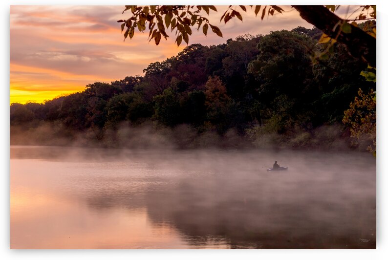 Ozarks Foggy Morning Fishing by Jennifer White