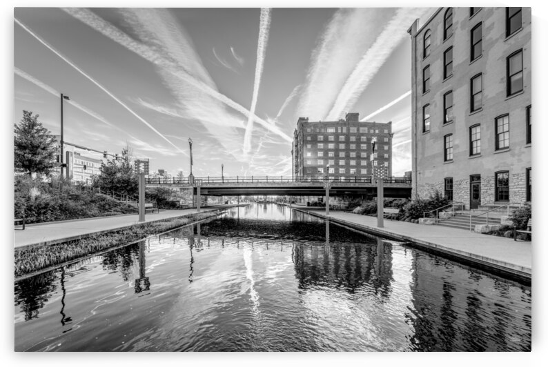 Gene Leahy Mall Lake Morning Grayscale by Jennifer White