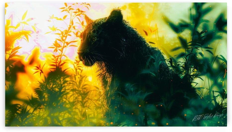Wild Cat Silhouette by SykArt Designs