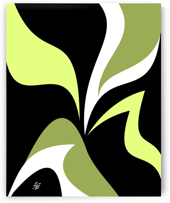 Lime Green Abstract by Liz Cereby