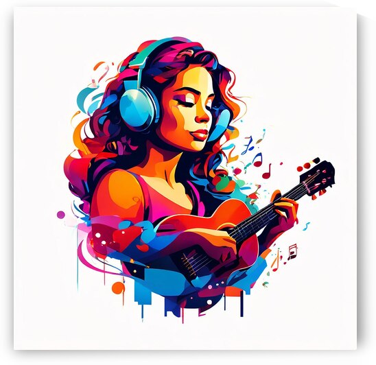 lady with the guitar  wpap  by Luciano