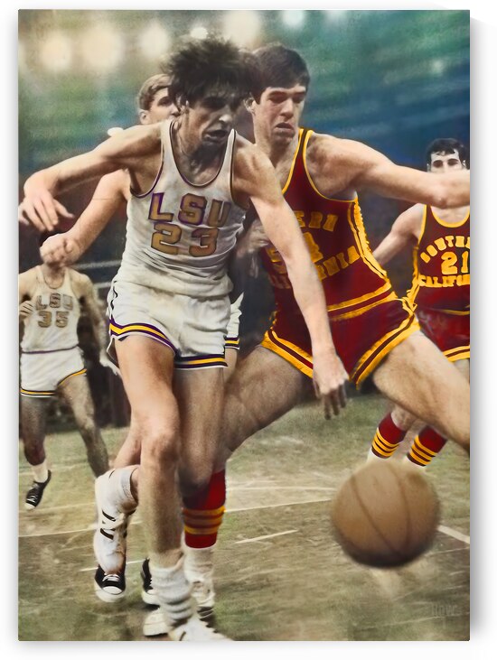 1969 LSU vs. USC Basketball Pistol Pete Art by Row One Brand