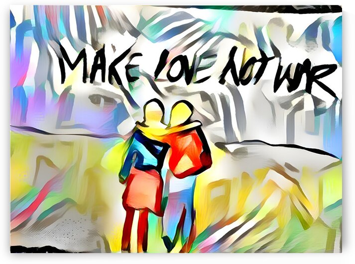 Make Love Not War – A Colorful Embrace by Luciano