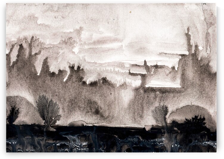 Abstract black and gray landscape by TAHDAINI