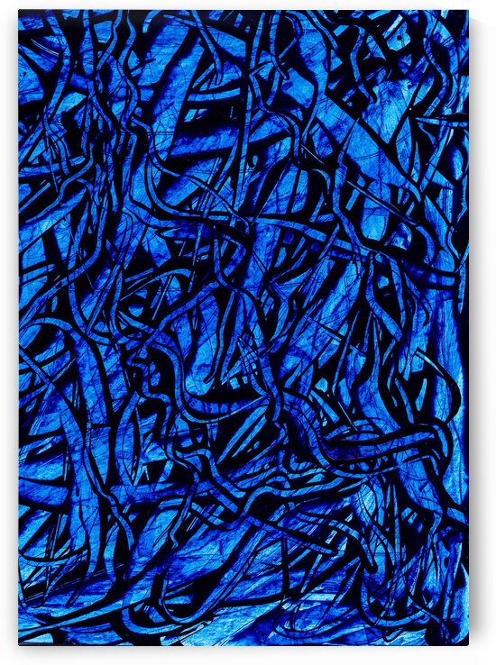 Abstract blue painting.   by TAHDAINI