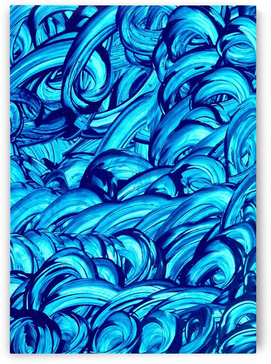 Abstract blue painting.   by TAHDAINI
