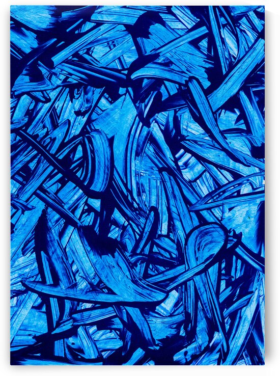 Abstract blue paint artwork by TAHDAINI