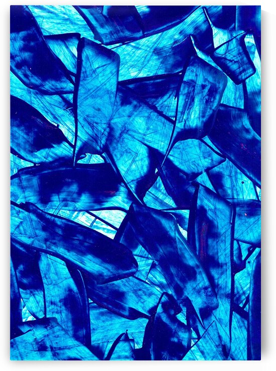Abstract blue paint artwork by TAHDAINI
