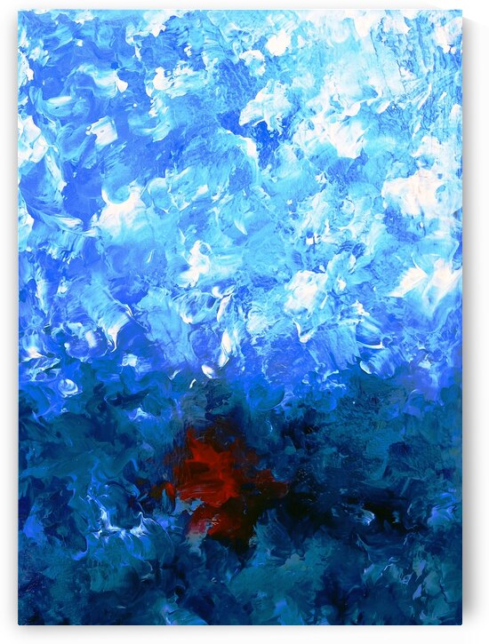 Abstract blue painting by TAHDAINI