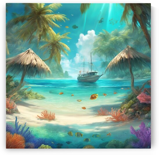 Visualize a pristine tropical beach with crystal-clear by Best Artist
