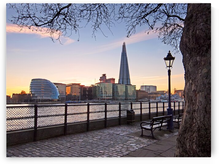 Thames Embankment and Shard London Sunset by Gill Billington