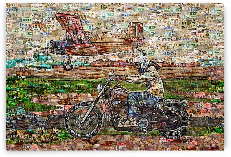 HARLEY  AND PLANE by Alex Loskutov