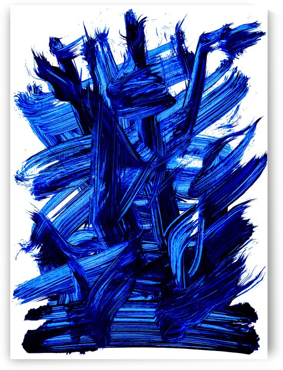 Abstract blue painting.   by TAHDAINI