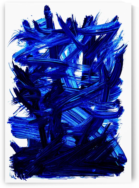 Abstract blue painting.   by TAHDAINI