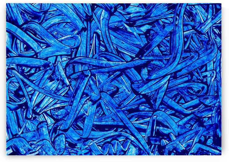 Abstract blue painting.   by TAHDAINI