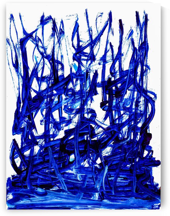 Abstract blue painting.   by TAHDAINI