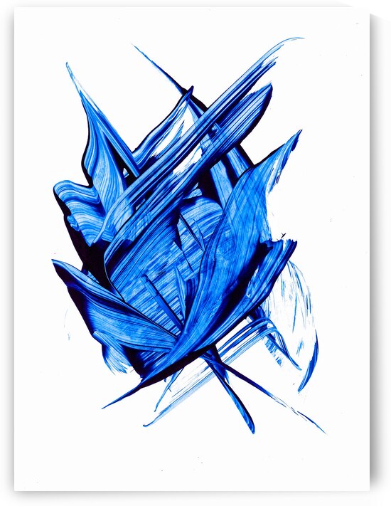 Abstract blue painting.   by TAHDAINI