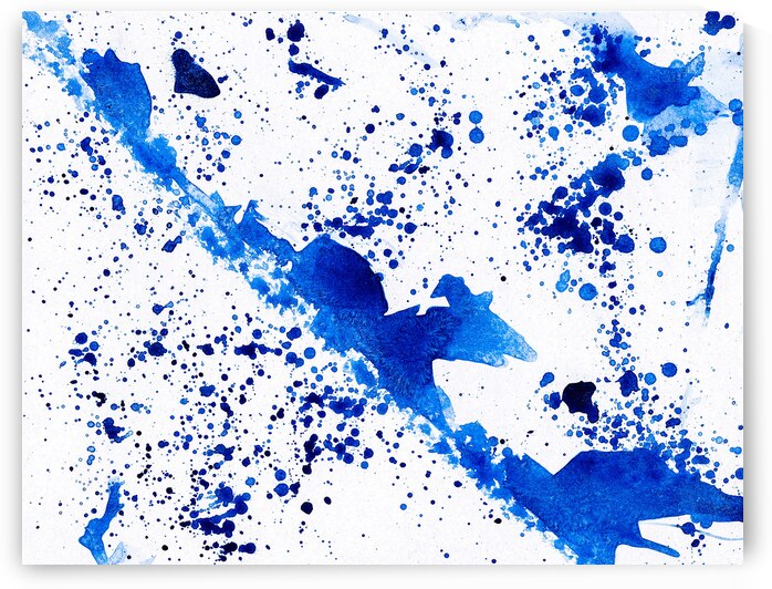 Abstract blue painting.   by TAHDAINI