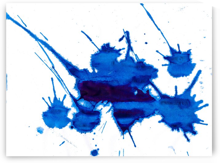 Abstract blue painting. Abstract blue paint grunge background. by TAHDAINI