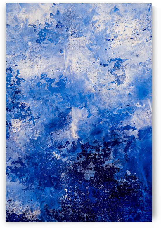 Abstract blue painting. Abstract blue paint grunge background. by TAHDAINI