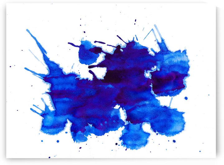 Abstract blue painting. Abstract blue paint grunge background. by TAHDAINI
