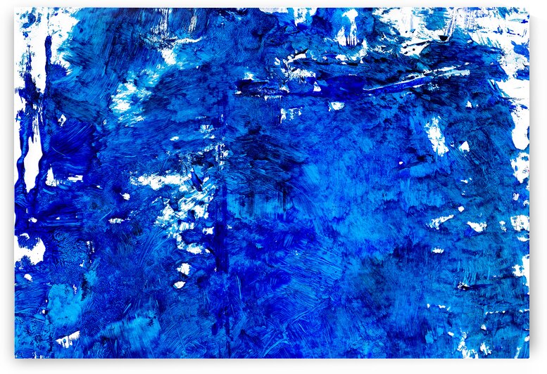 Abstract blue painting. Abstract blue paint grunge background. by TAHDAINI