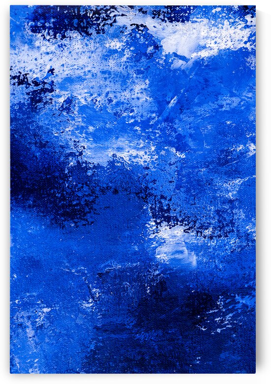 Abstract blue painting. Abstract blue paint grunge background. by TAHDAINI